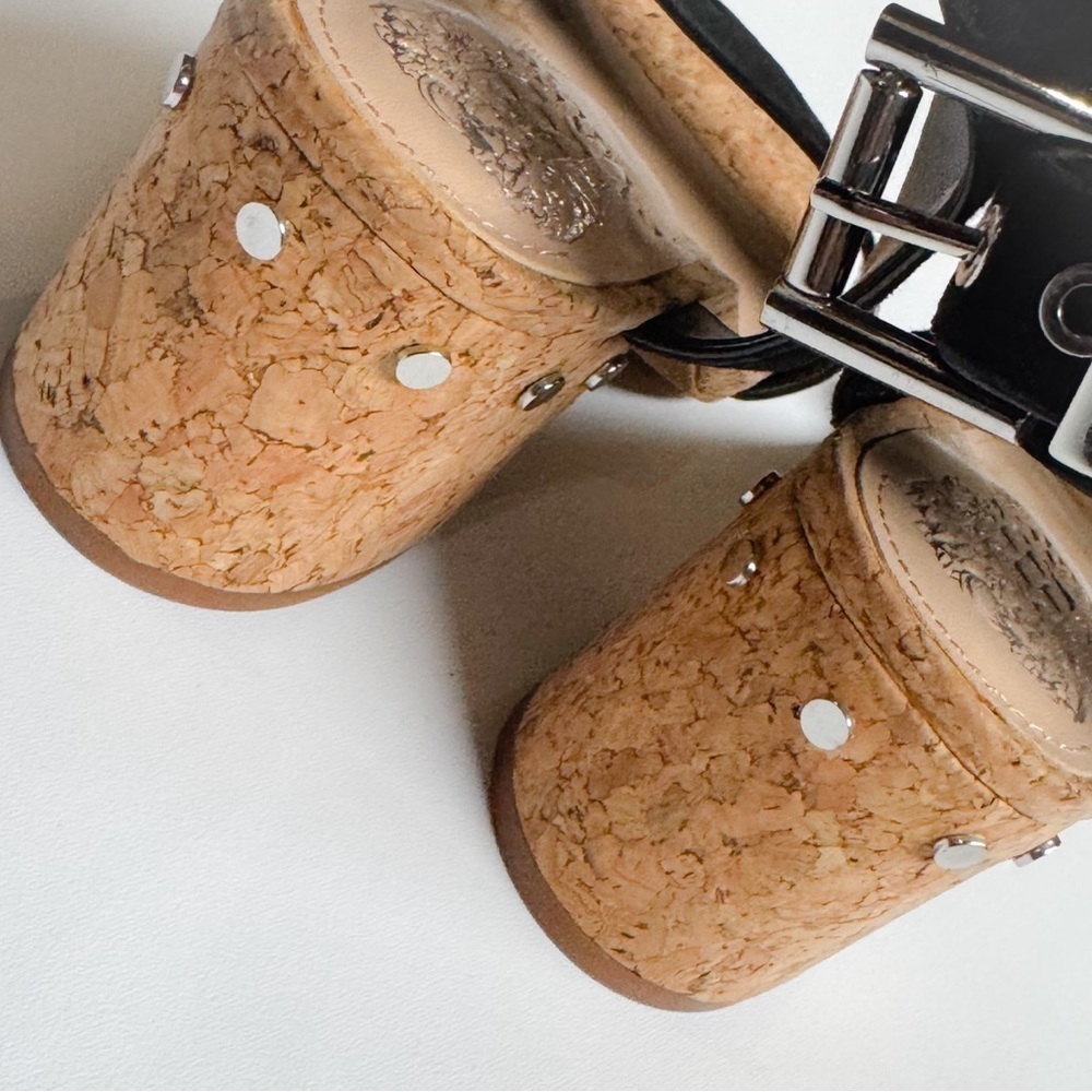 Vince Camuto black studded ankle strap chunky heel sandal ❤️ - Picture 7 of 12